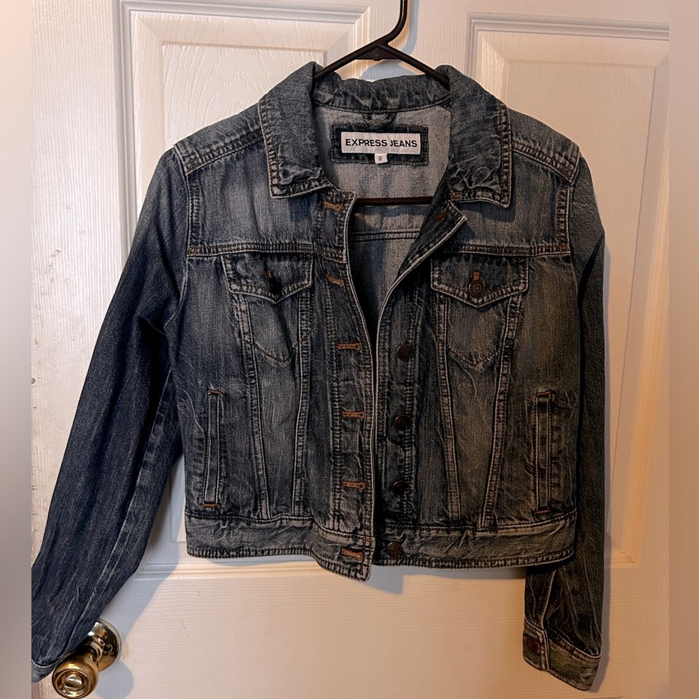 Express Jeans Blue Denim Jacket Women’s Size M medium